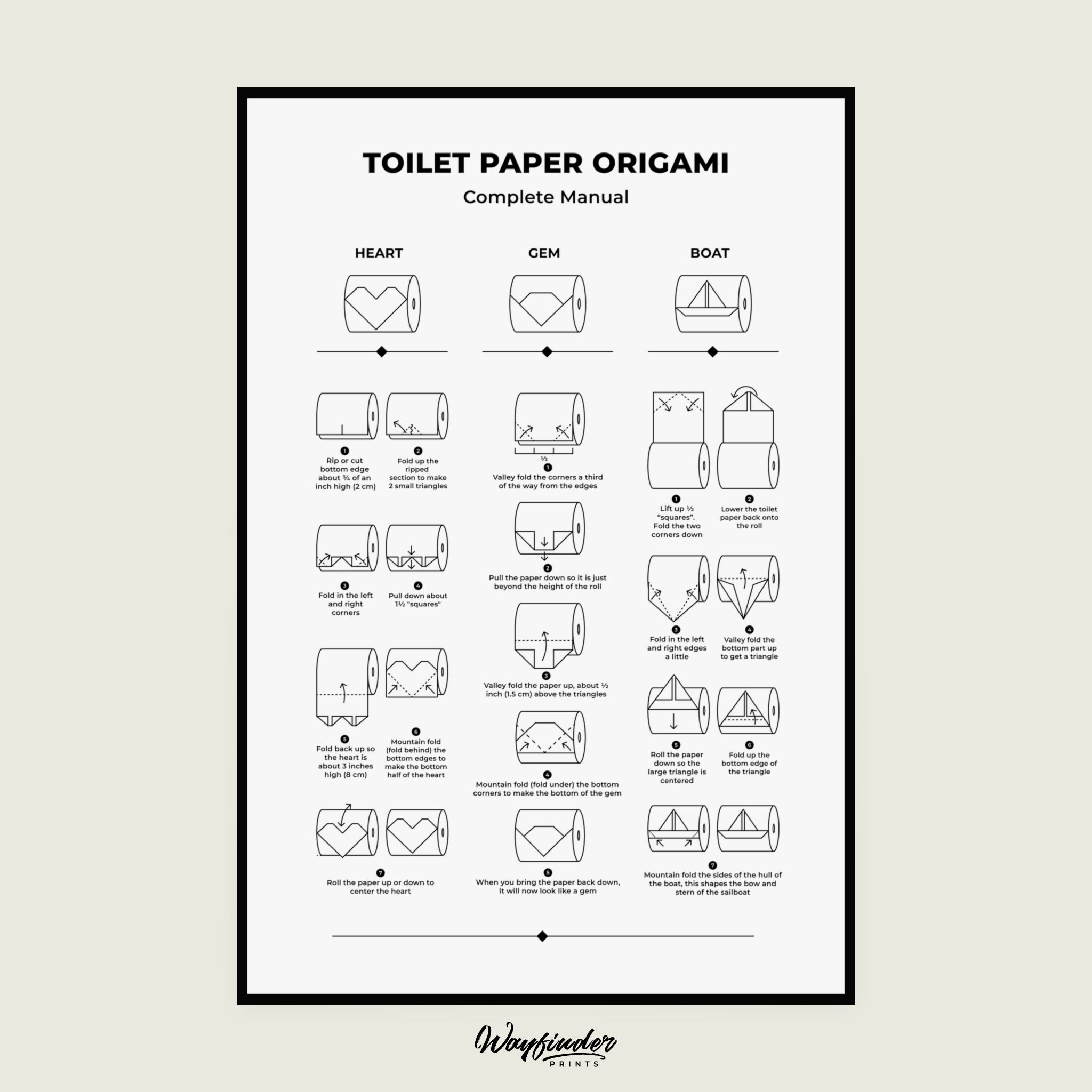 Toilet Paper Origami Guide