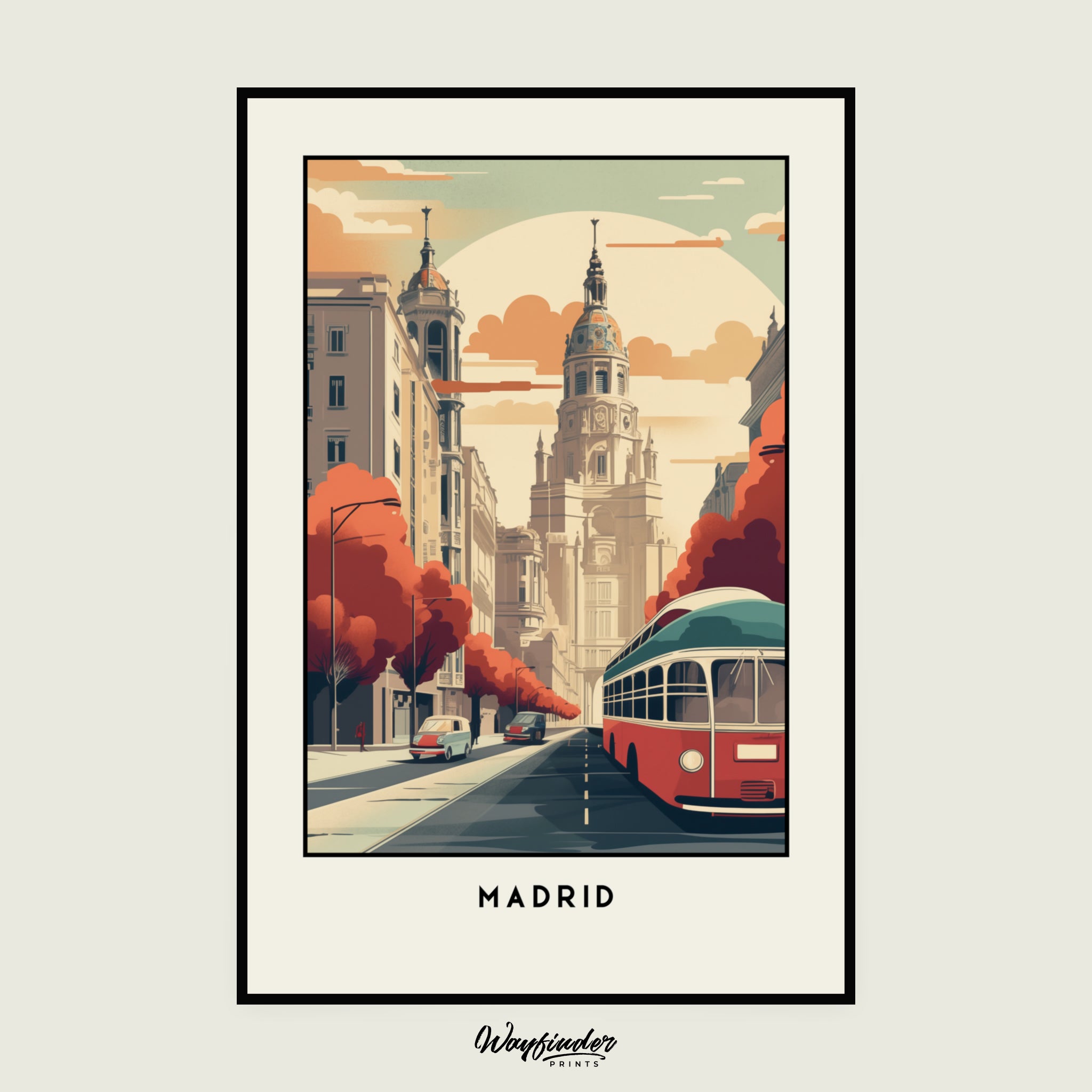 Madrid in Vintage Minimalistic Style