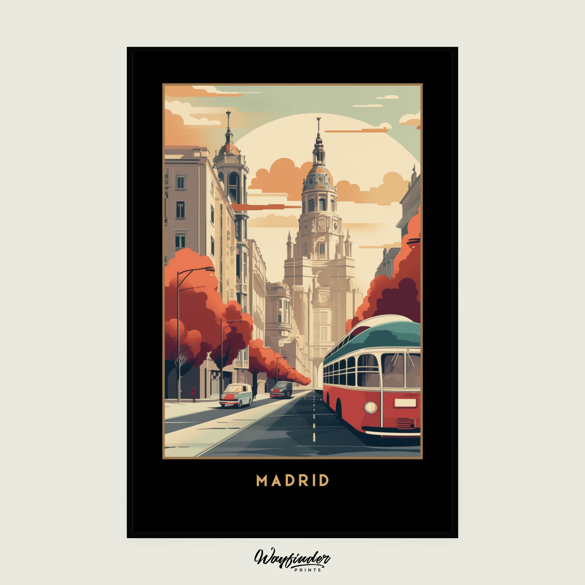 Madrid in Vintage Minimalistic Style