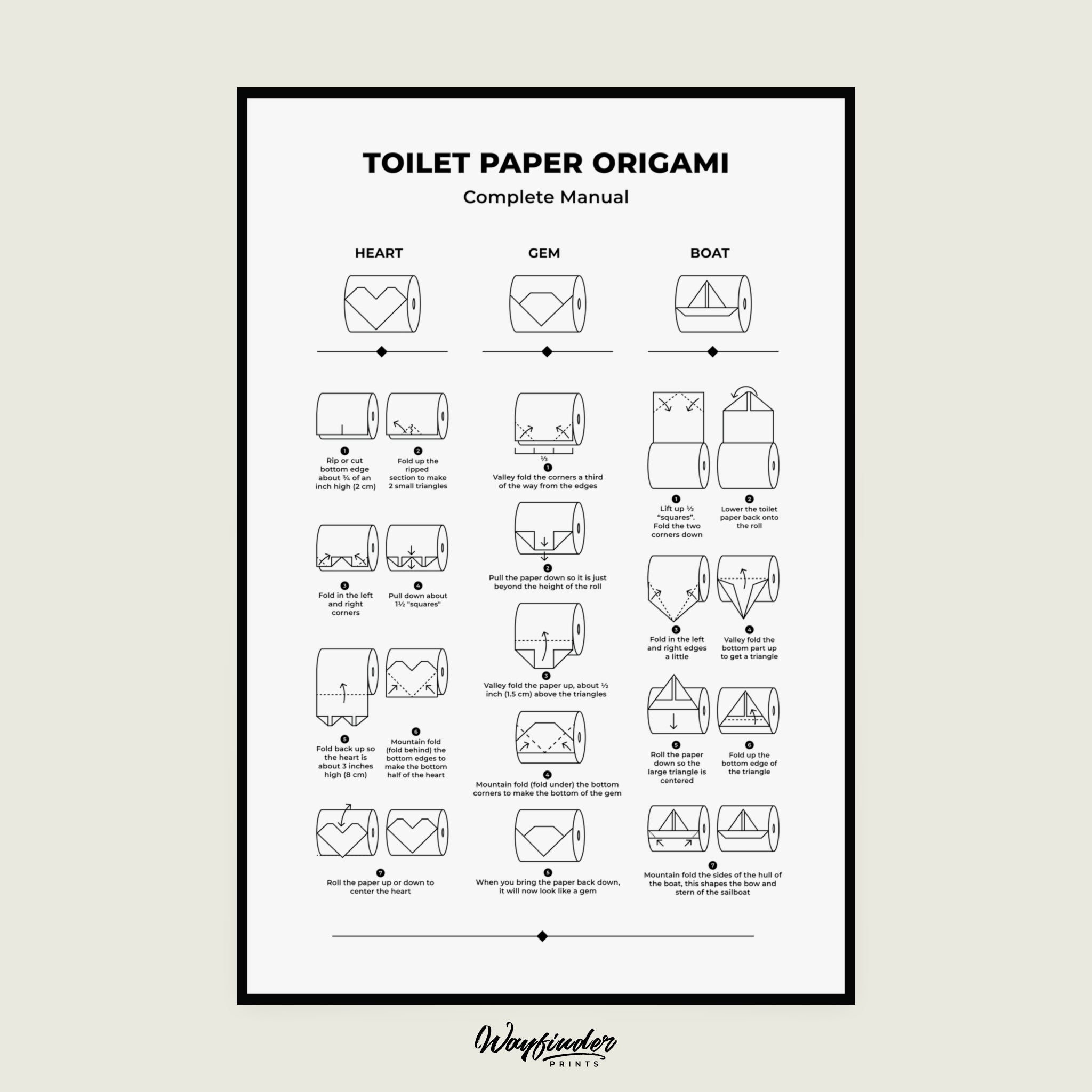 Toilet Paper Origami Guide