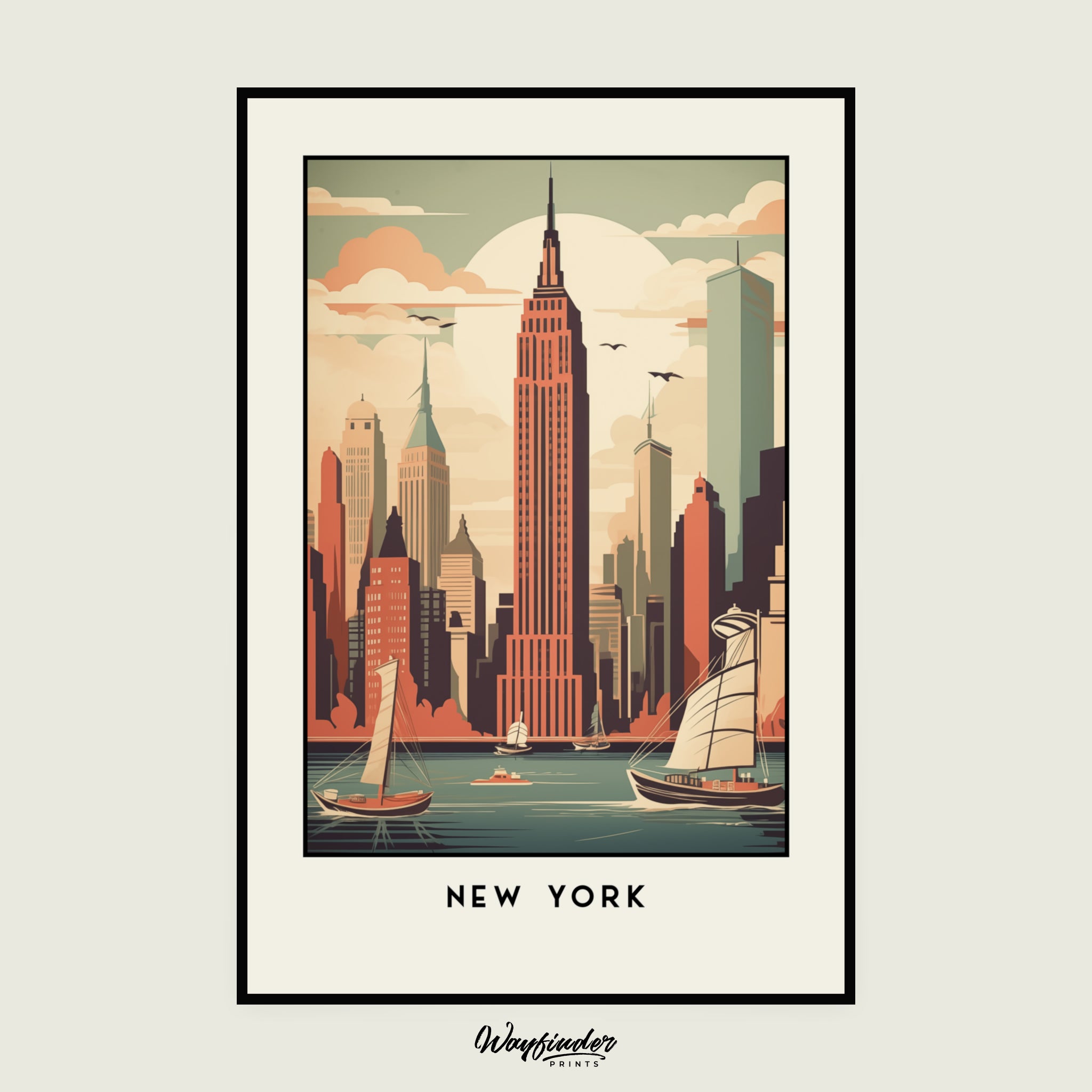 New York in Vintage Minimalistic Style