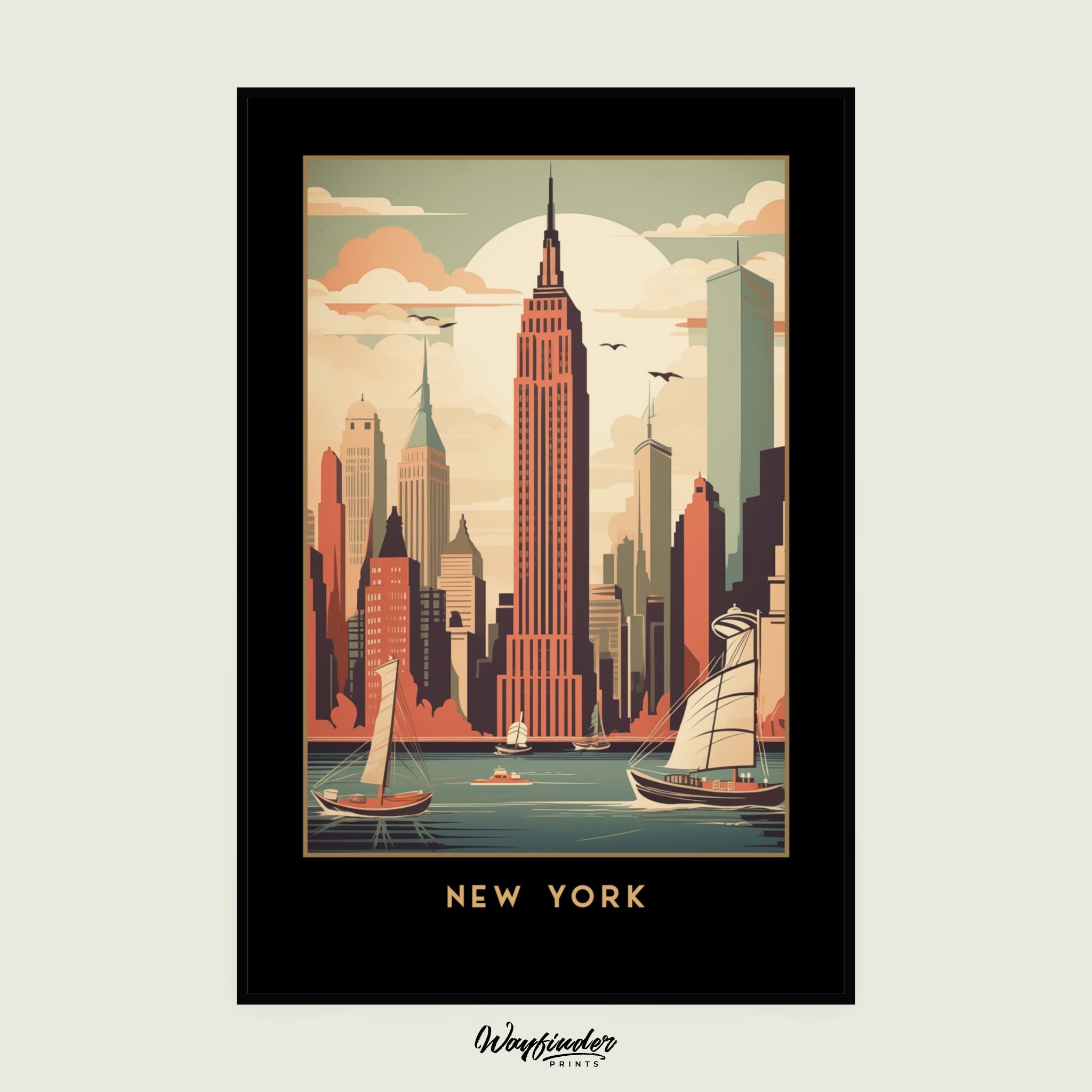 New York in Vintage Minimalistic Style